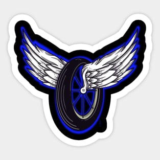 Winged  motorcycle wheel Sticker